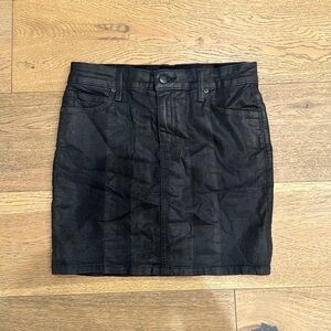 Coated denim mini skirt, never worn